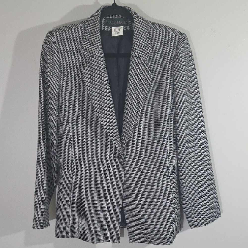 Harve Benard Houndstooth Wool Blazer